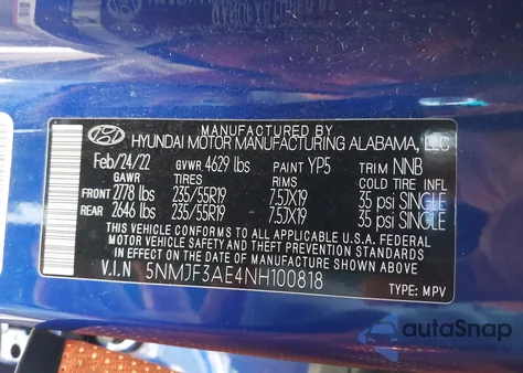 2022 Hyundai Tucson Sel from USA, damaged, VIN 5NMJF3AE4NH100818